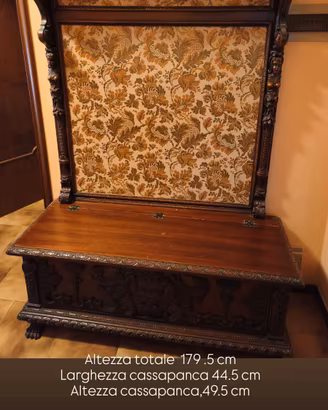 attaccapanni con cassapanca anni 70
