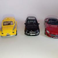 Lotto Burago 2 Fiat 500 + Mercedes AMG GT 1/43
