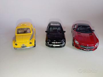Lotto Burago 2 Fiat 500 + Mercedes AMG GT 1/43