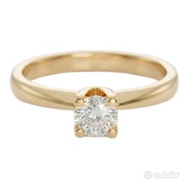 Anello solitario Tiffany 4 griffe Oro Diamanti