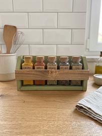 Portaspezie artigianale in legno stile rustic chic