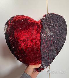 Cuscino cuore paillettes mobili