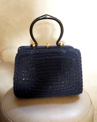 BORSETTA VINTAGE anni'60 LAVORATA MACRAME' CON MA