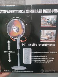 stufa elettrica in fibra di carbonio