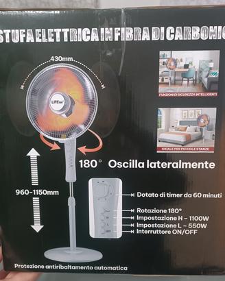 stufa elettrica in fibra di carbonio