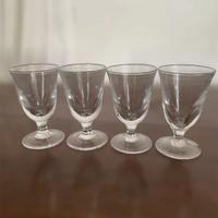 Set 4 bicchierini vintage in vetro trasparente