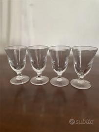 Set 4 bicchierini vintage in vetro trasparente