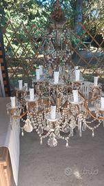 Lampadario Vintage  di cristallo