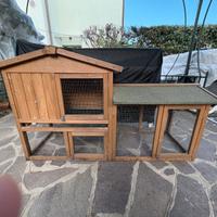 Gabbia per Conigli Conigliera da esterno in legno
