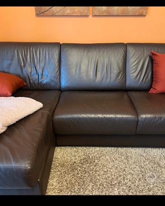 Divano letto VERA pelle marrone