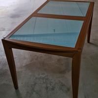 Tavolo allungabile in legno di ciliegio e vetro te