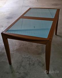 Tavolo allungabile in legno di ciliegio e vetro te