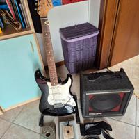 chitarra squire effetto zoom+ampli e accessori 
