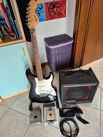 chitarra squire effetto zoom+ampli e accessori 