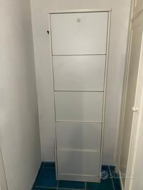 Scarpiera a muro bianca