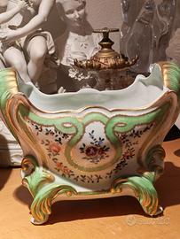 Antico centrotavola, vaso porcellana fine 800 