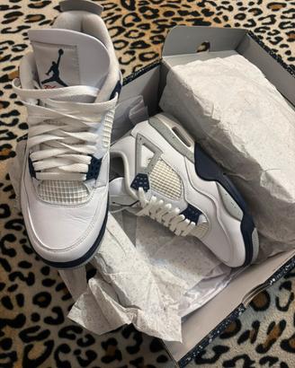 Air Jordan 4 White Cement / Military Blue