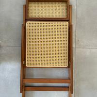 Sedia Pieghevole in Legno e Rattan