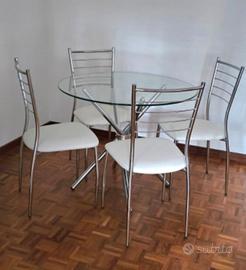 Tavolo rotondo in vetro temperato 