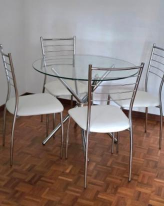 Tavolo rotondo in vetro temperato 