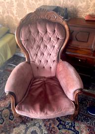 Poltrona alta 110 cm Arredamento noce art deco