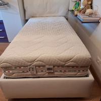 Letto singolo in pelle con contenitore