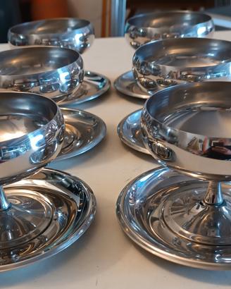Set 6 coppette gelato/macedonia MELLONI inox 18/10