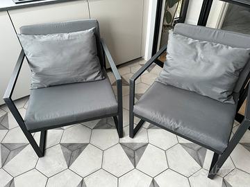 Coppia di poltroncine da terrazzo/giardino