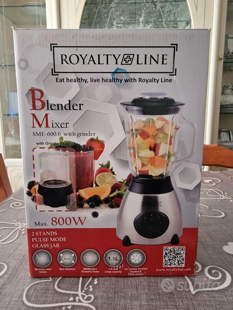 Frullatore Mixer Blender Royalty Line 800 Watt Con Grinder e