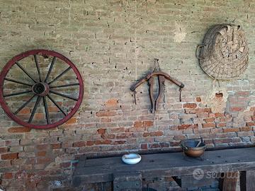 Ruota carro agricolo e giogo - primi '900