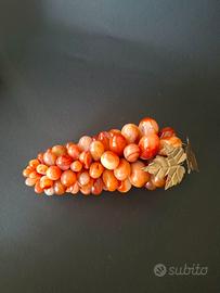 Grappolo d'uva vintage XL in agata corniola