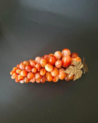 Grappolo d'uva vintage XL in agata corniola
