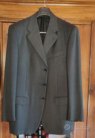 Giacca grigio scuro con rifiniture blu uomo