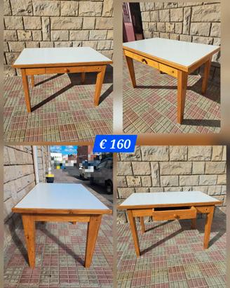 Tavolo con cassetto rettangolare da cucina legno