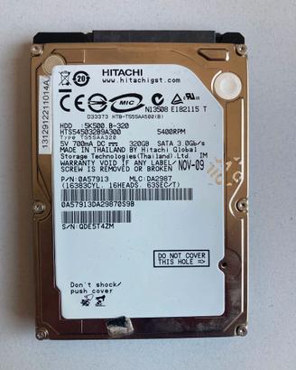 HARD DISK 2,5  320 GB USATO HITACHI