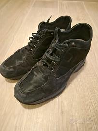 Sneakers Hogan interactive nere camoscio e tessuto