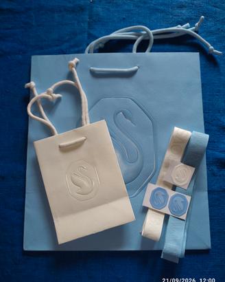 Swarovski set due buste perfette bianca e azzurra 