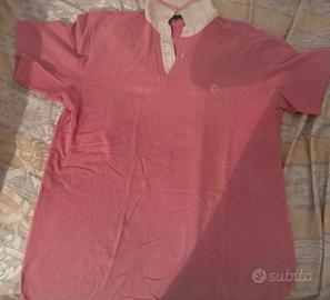 Maglia Polo Peter Hadley rosa con collo chiaro XL