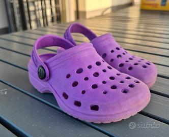 Zoccoli / Sabot tipo Crocs viola per bambina