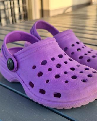 Zoccoli / Sabot tipo Crocs viola per bambina