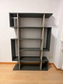 Libreria moderna design grigio/antracite/beige