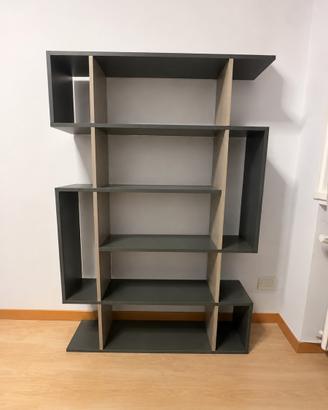 Libreria moderna design grigio/antracite/beige