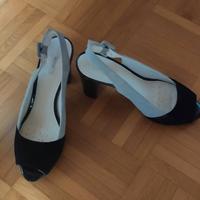 sandali n. 39 Geox in pelle nero e grigio chiaro