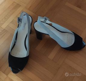 sandali n. 39 Geox in pelle nero e grigio chiaro