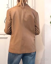 Giacca in vera pelle beige tg media