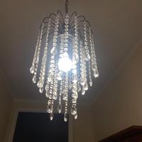 lampadario acciaio e cristallo