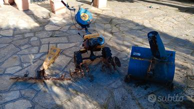 motozappa con fresa neve e barra falciante 