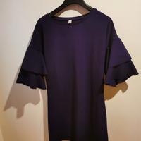 Abito viola manica con volant