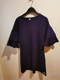 Abito viola manica con volant