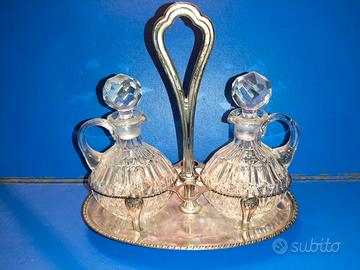 Antica oliera-acetiera in argento 800